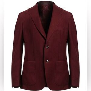 Eleventy Coupe Athletique Burgundy Blazer Jacket Athletic Fit Size 56 EUC